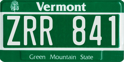 VT license plate ZRR841