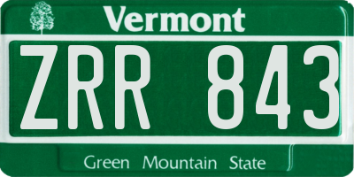 VT license plate ZRR843