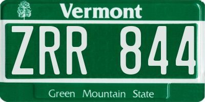 VT license plate ZRR844