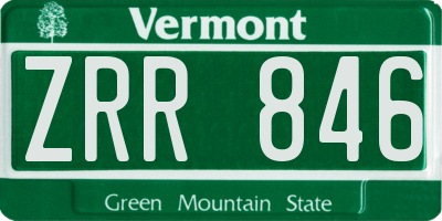 VT license plate ZRR846