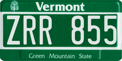 VT license plate ZRR855