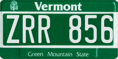 VT license plate ZRR856