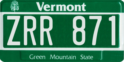 VT license plate ZRR871