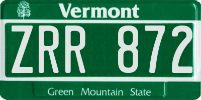 VT license plate ZRR872