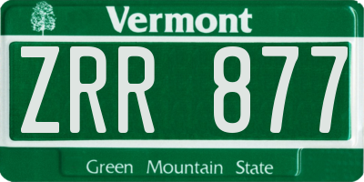 VT license plate ZRR877