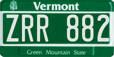 VT license plate ZRR882