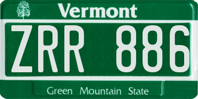 VT license plate ZRR886