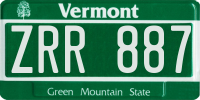 VT license plate ZRR887