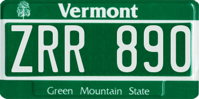 VT license plate ZRR890