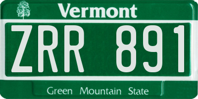 VT license plate ZRR891