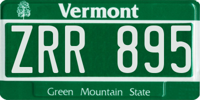 VT license plate ZRR895