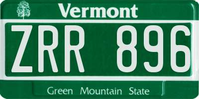 VT license plate ZRR896