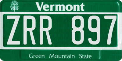 VT license plate ZRR897