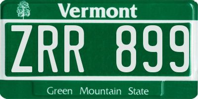 VT license plate ZRR899