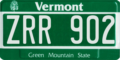 VT license plate ZRR902