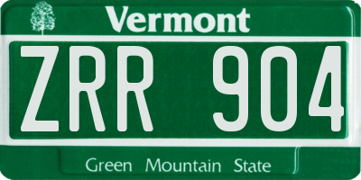 VT license plate ZRR904