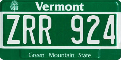 VT license plate ZRR924