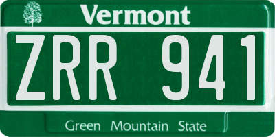 VT license plate ZRR941