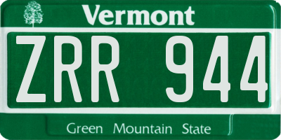 VT license plate ZRR944