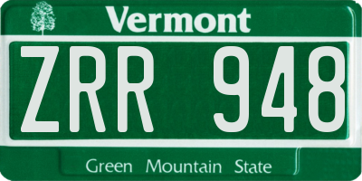 VT license plate ZRR948