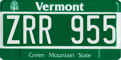VT license plate ZRR955