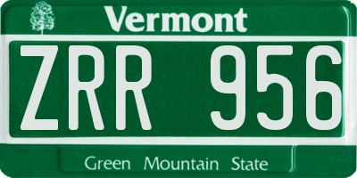 VT license plate ZRR956