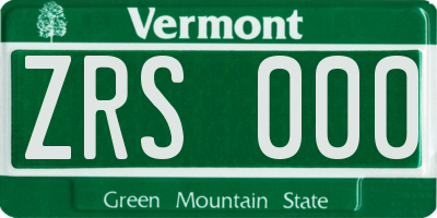VT license plate ZRS000