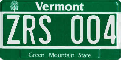 VT license plate ZRS004