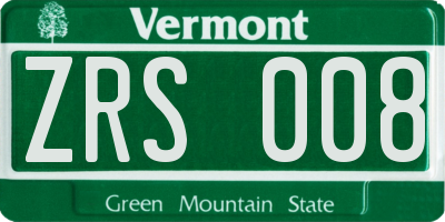 VT license plate ZRS008