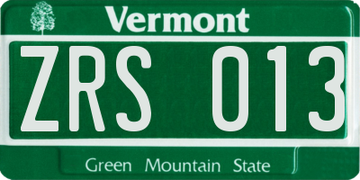 VT license plate ZRS013