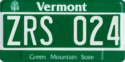 VT license plate ZRS024