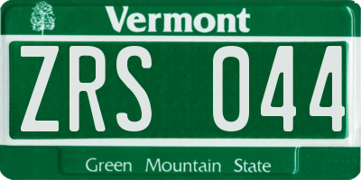 VT license plate ZRS044