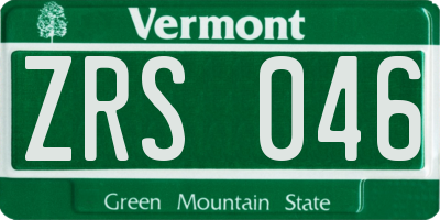 VT license plate ZRS046