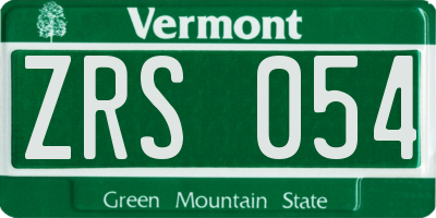 VT license plate ZRS054