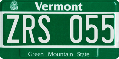 VT license plate ZRS055