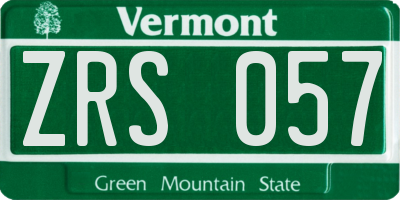 VT license plate ZRS057