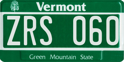VT license plate ZRS060