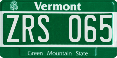 VT license plate ZRS065