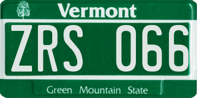 VT license plate ZRS066
