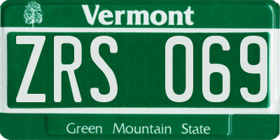 VT license plate ZRS069