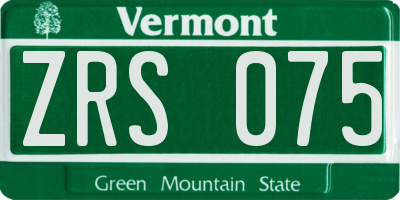 VT license plate ZRS075