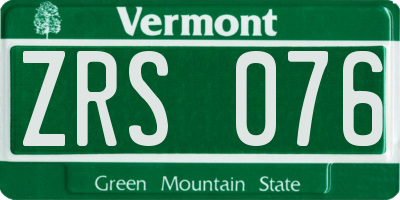 VT license plate ZRS076