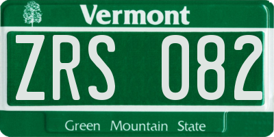VT license plate ZRS082