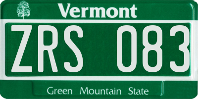 VT license plate ZRS083