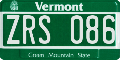 VT license plate ZRS086