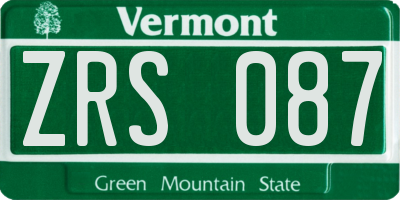 VT license plate ZRS087