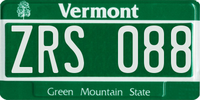 VT license plate ZRS088