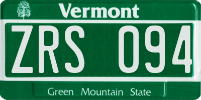 VT license plate ZRS094
