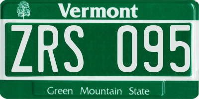 VT license plate ZRS095
