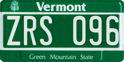 VT license plate ZRS096